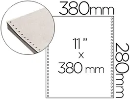 Fabrisa Papel continuo 380x11 blanco caja de 2500 hojas 70 g/m² tipo impresora