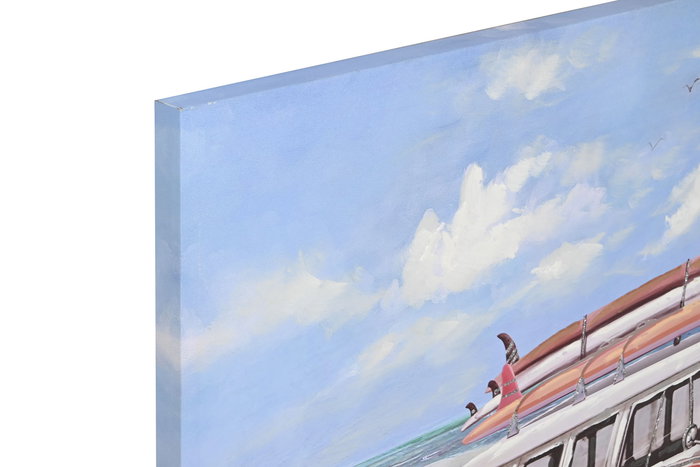 DKD Home Decor Cuadro Mediterraneo Azul Rojo Lienzo MDF 120 x 80 x 3 cm Hecho a Mano (2 Unidades)