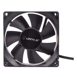 Unykach Ventilador 51786 para Caja PC - 8 cm (80x80x25 mm) - 2000 RPM - 19 dB - Negro - Sistema de Refrigeración con Conector 3 Pines