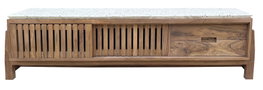 DKD Home Decor Mueble TV Terrazo Oriental Acacia 166 x 46 x 52 cm