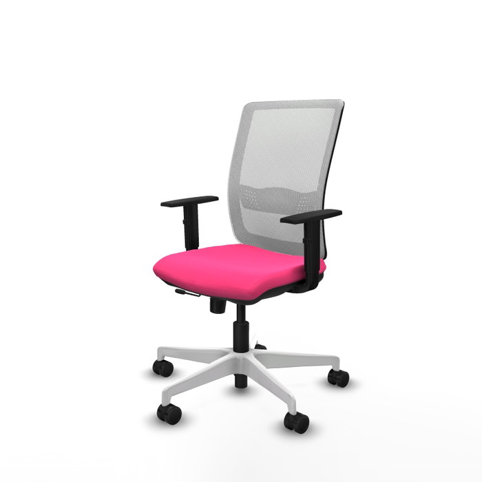 PIQUERAS Y CRESPO Silla de oficina Haches Rosa y Blanca con mecanismo Sincro/Traslack PIQUERAS Y CRESPO Silla de oficina Haches Rosa y Blanca con mecanismo Sincro/Traslack