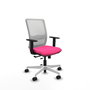 PIQUERAS Y CRESPO Silla de oficina Haches Rosa y Blanca con mecanismo Sincro/Traslack
