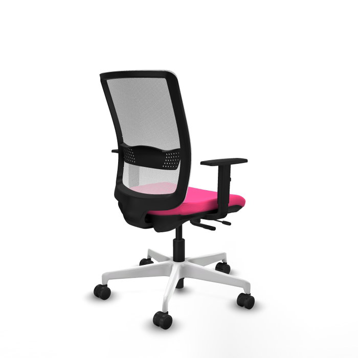 PIQUERAS Y CRESPO Silla de oficina Haches Rosa y Blanca con mecanismo Sincro/Traslack PIQUERAS Y CRESPO Silla de oficina Haches Rosa y Blanca con mecanismo Sincro/Traslack
