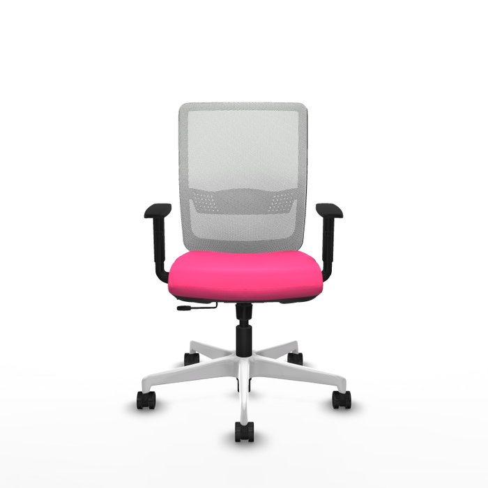 PIQUERAS Y CRESPO Silla de oficina Haches Rosa y Blanca con mecanismo Sincro/Traslack PIQUERAS Y CRESPO Silla de oficina Haches Rosa y Blanca con mecanismo Sincro/Traslack