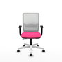PIQUERAS Y CRESPO Silla de oficina Haches Rosa y Blanca con mecanismo Sincro/Traslack