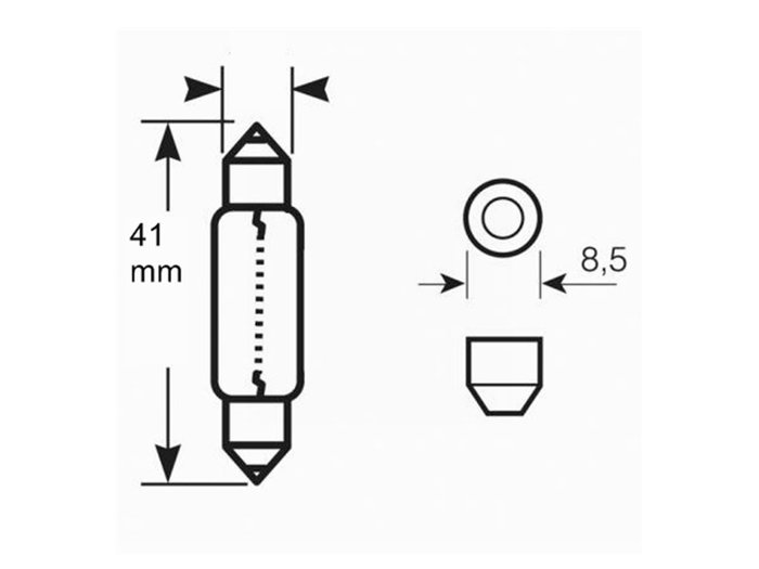 M-Tech Bombillas LED C5W MTECLB024B SMD Azul Plafón 41 mm 12 V