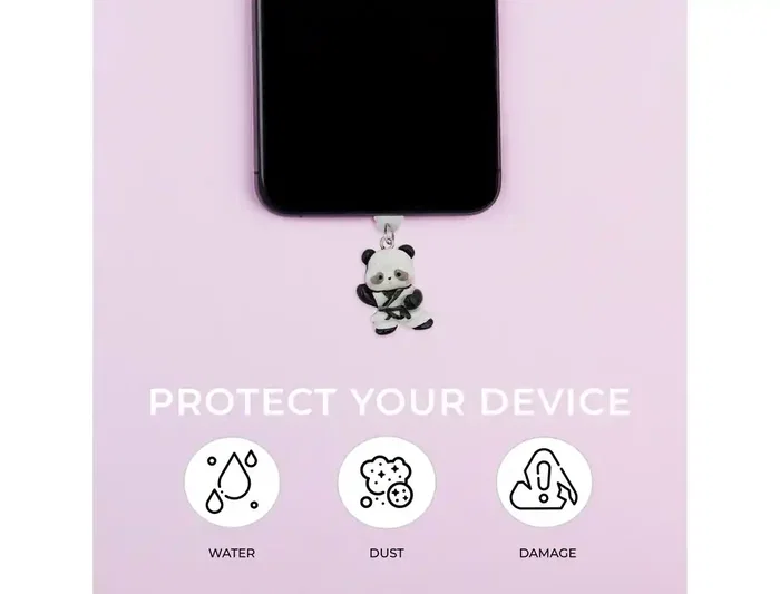 Wondee Charm Protector Funny Tipo C Panda para Conector USB-C - Tapón Decorativo Anti Polvo para Móvil Wondee Charm Protector Funny Tipo C Panda para Conector USB-C - Tapón Decorativo Anti Polvo para Móvil