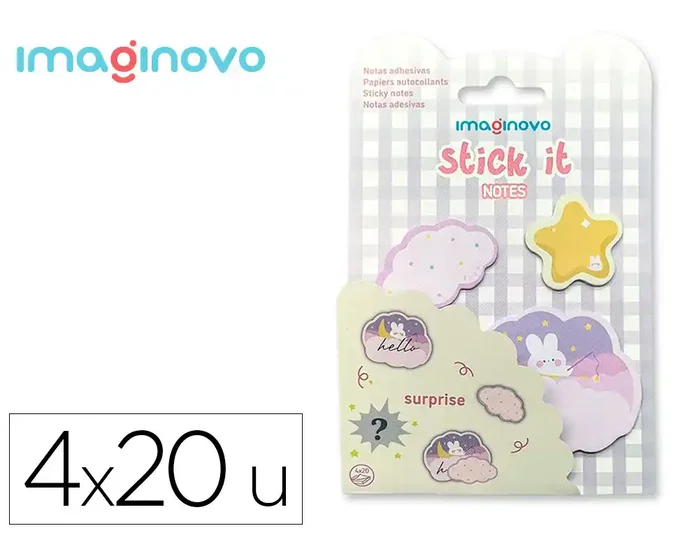 Imaginovo Bloc de Notas Adhesivas Surprise Pegatina Sorpresa, 80 Hojas, Tamaños Surtidos, Morado, Diseño Fantasía para Niños Imaginovo Bloc de Notas Adhesivas Surprise Pegatina Sorpresa, 80 Hojas, Tamaños Surtidos, Morado, Diseño Fantasía para Niños
