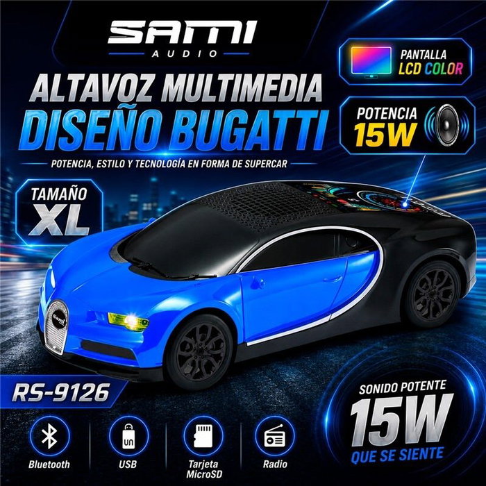 SAMI Altavoz Sami Vintage Bugatti Azul Multimedia 15W