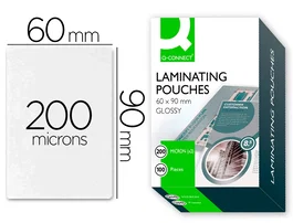 Q-connect Bolsa de Plastificar 90 x 60 mm 200 mc Carnet NIF Caja 100 Unidades