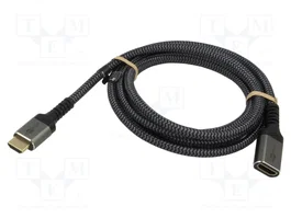 GOOBAY Cable HDMI 2.1 Textil 2m Negro-Gris