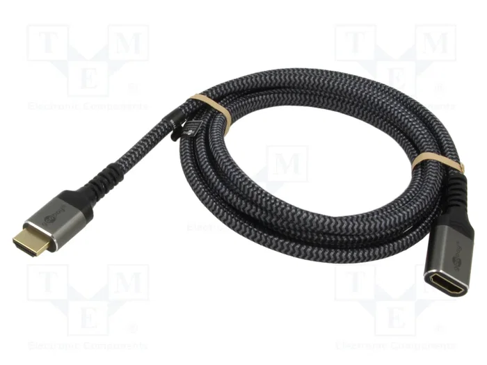 GOOBAY Cable HDMI 2.1 Textil 2m Negro-Gris GOOBAY Cable HDMI 2.1 Textil 2m Negro-Gris