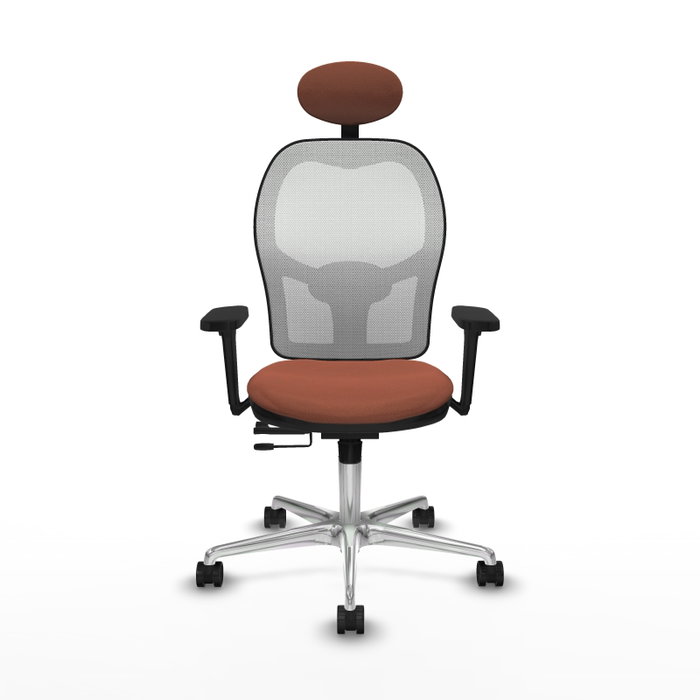PIQUERAS Y CRESPO Silla de oficina Jorquera con mecanismo Sincro/Traslack, Marrón y Blanco