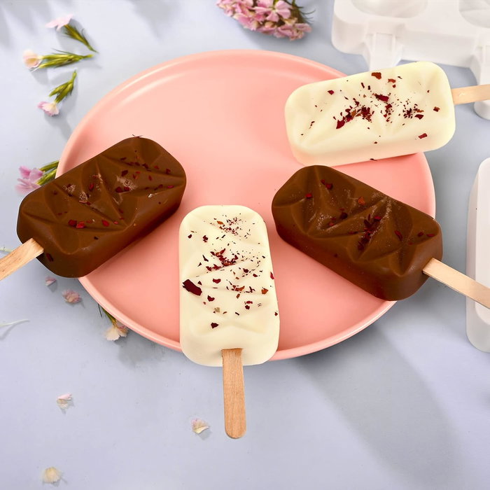 Quttin Molde para 4 Helados Mini de Silicona 21.5x12x2 cm (24 Unidades)