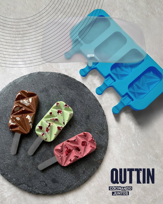 Quttin Molde para 4 Helados Mini de Silicona 21.5x12x2 cm (24 Unidades)
