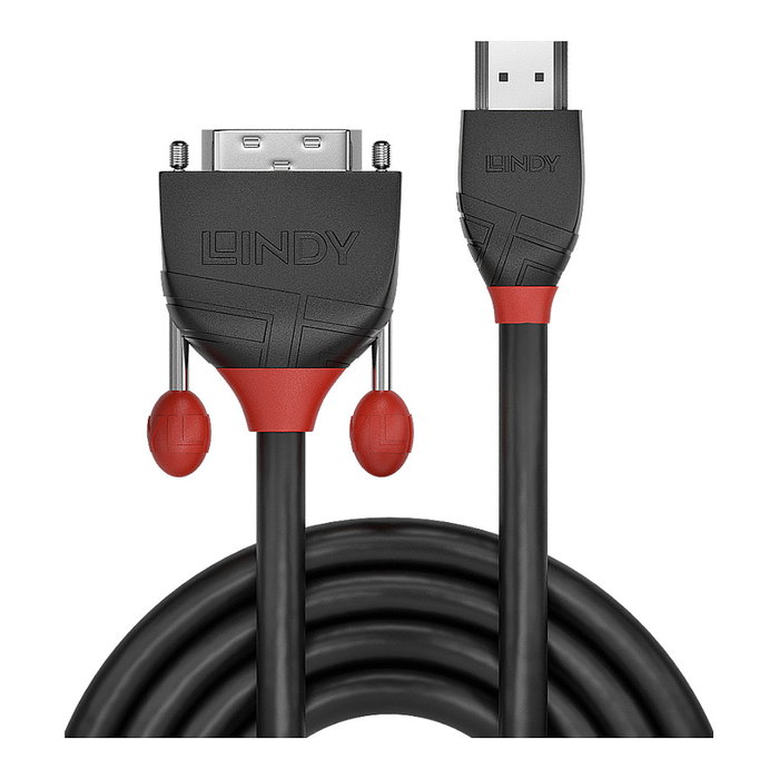 Lindy 36270 Cable Adaptador HDMI tipo A a DVI-D, 0,5 m, Negro