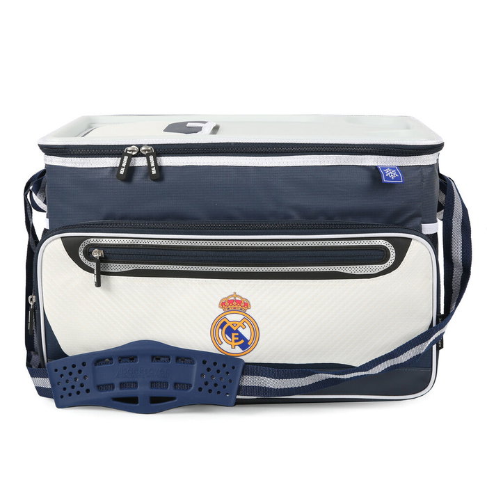REAL MADRID Bolsa porta alimentos plegable con tapa rígida, 44.5x33x30.5 cm