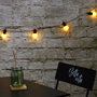 Home Deco Factory Guirnalda de Exterior e Interior LED 10 Bombillas 2,7m IP44, Cable 5m, Blanco Cálido, con Transformador