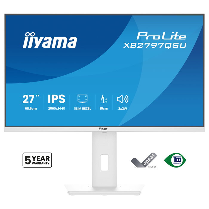 iiyama ProLite XB2797QSU-W1 Monitor 27 pulg. QHD IPS Blanco iiyama ProLite XB2797QSU-W1 Monitor 27 pulg. QHD IPS Blanco