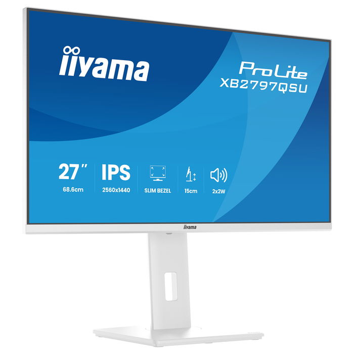 iiyama ProLite XB2797QSU-W1 Monitor 27 pulgadas IPS Quad HD (2560x1440) 75 Hz AMD FreeSync Blanco - 2x HDMI, DP, 2x USB-C, Altavoces