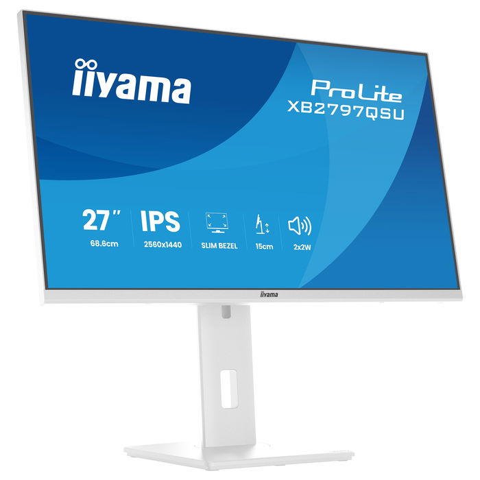 iiyama ProLite XB2797QSU-W1 Monitor 27 pulgadas IPS Quad HD (2560x1440) 75 Hz AMD FreeSync Blanco - 2x HDMI, DP, 2x USB-C, Altavoces