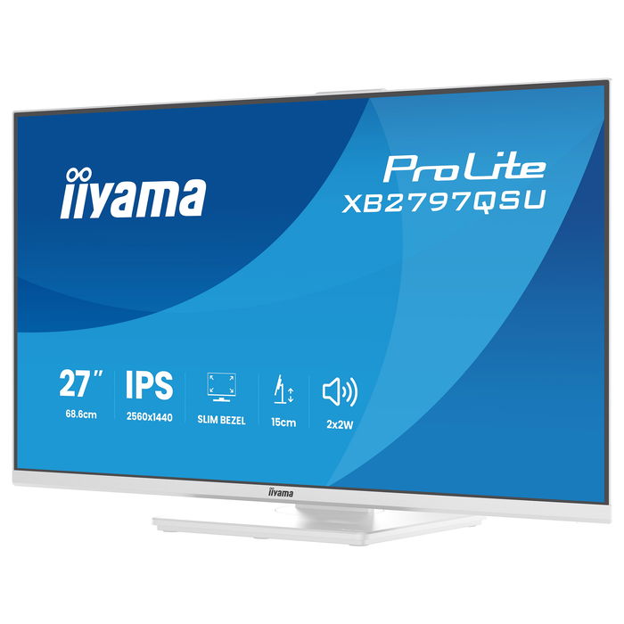 iiyama ProLite XB2797QSU-W1 Monitor 27 pulgadas IPS Quad HD (2560x1440) 75 Hz AMD FreeSync Blanco - 2x HDMI, DP, 2x USB-C, Altavoces