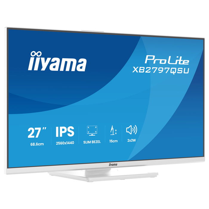 iiyama ProLite XB2797QSU-W1 Monitor 27 pulgadas IPS Quad HD (2560x1440) 75 Hz AMD FreeSync Blanco - 2x HDMI, DP, 2x USB-C, Altavoces