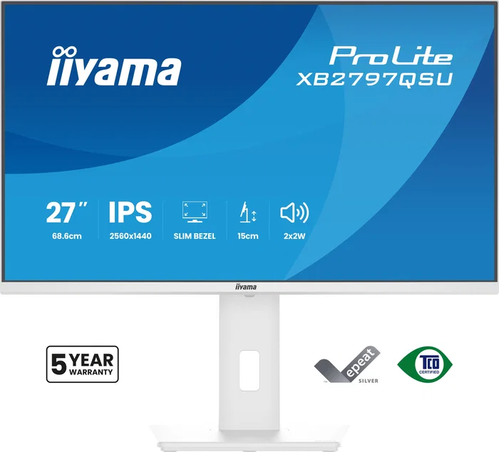 Iiyama ProLite XB2797QSU-W1 Monitor 27 pulg. Quad HD IPS Blanco Iiyama ProLite XB2797QSU-W1 Monitor 27 pulg. Quad HD IPS Blanco