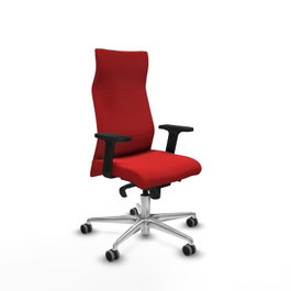 PIQUERAS Y CRESPO Sillón Albacete Rojo con Mecanismo Sincro y Base de Aluminio