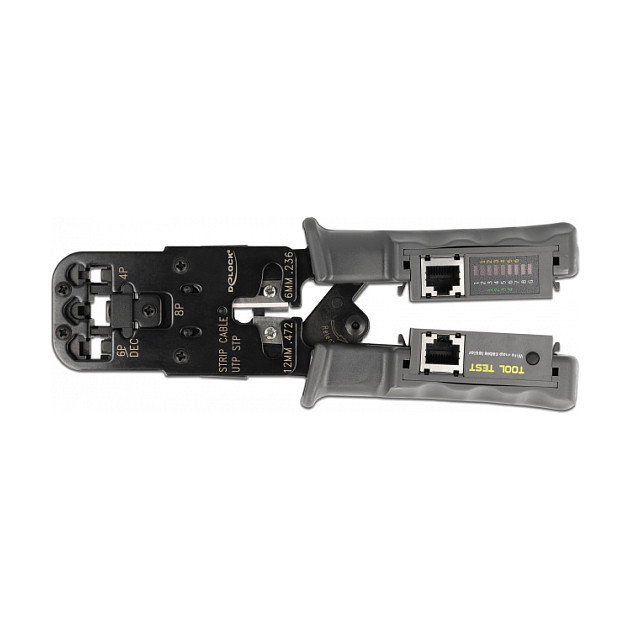 DeLOCK Herramienta de crimpado con pelador y comprobador de red para conectores RJ45, RJ12, RJ11 y RJ10