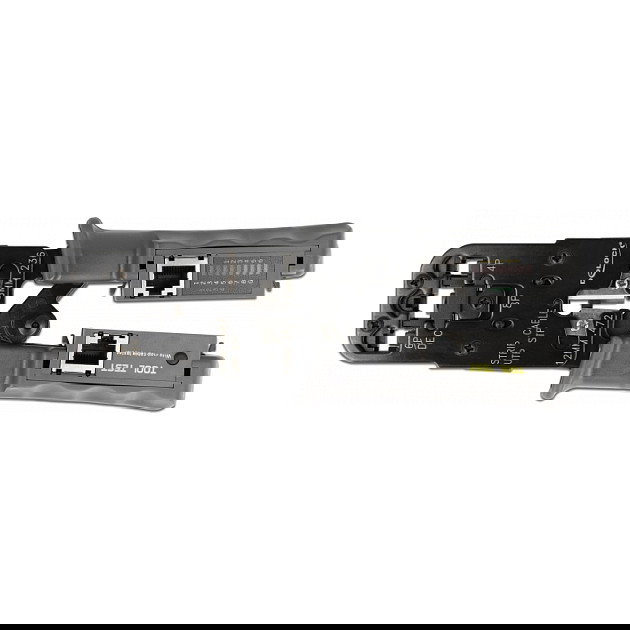 DeLOCK Pinza Crimpadora con Pelacables y Tester de Red para Conectores RJ45 (8P), RJ12/11/10 (6P/4P), RJ10 y 6P DEC, Herramienta Combinada