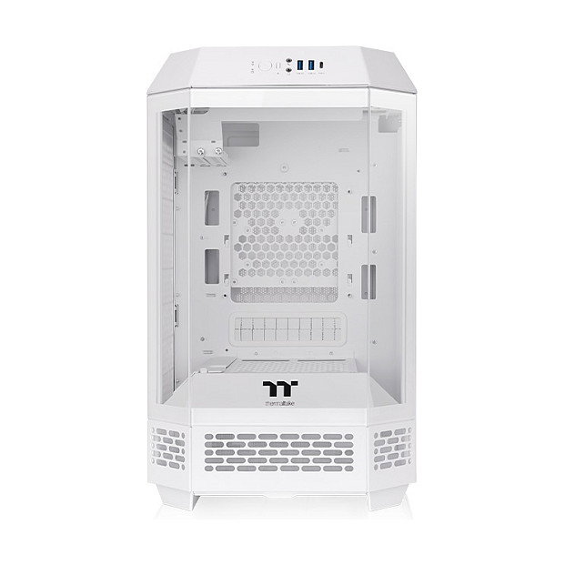 Thermaltake The Tower 250 Snow White, Mini Torre PC Blanco, Factor Mini-ITX, con Pantalla LCD 3.9", 2 Ventiladores 120mm Incluidos