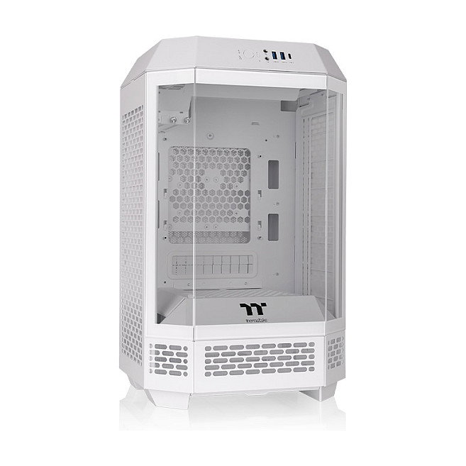 Thermaltake The Tower 250 Snow White, Mini Torre PC Blanco, Factor Mini-ITX, con Pantalla LCD 3.9", 2 Ventiladores 120mm Incluidos