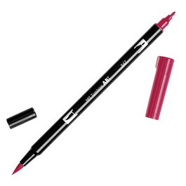Tombow ABT-847 Rotulador Doble Punta Pincel Color Crimson Tinta Base Agua Rojo