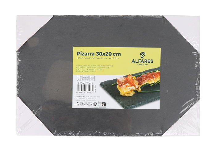 Santa Clara Bandeja Pizarra "Alfares" 30 x 20 cm (12 Unidades)