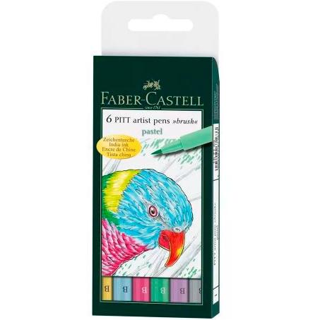 Faber Castell Pitt Artist Pen Brush Rotuladores Punta Pincel Colores Pastel Surtidos Estuche 6 Unidades Faber Castell Pitt Artist Pen Brush Rotuladores Punta Pincel Colores Pastel Surtidos Estuche 6 Unidades