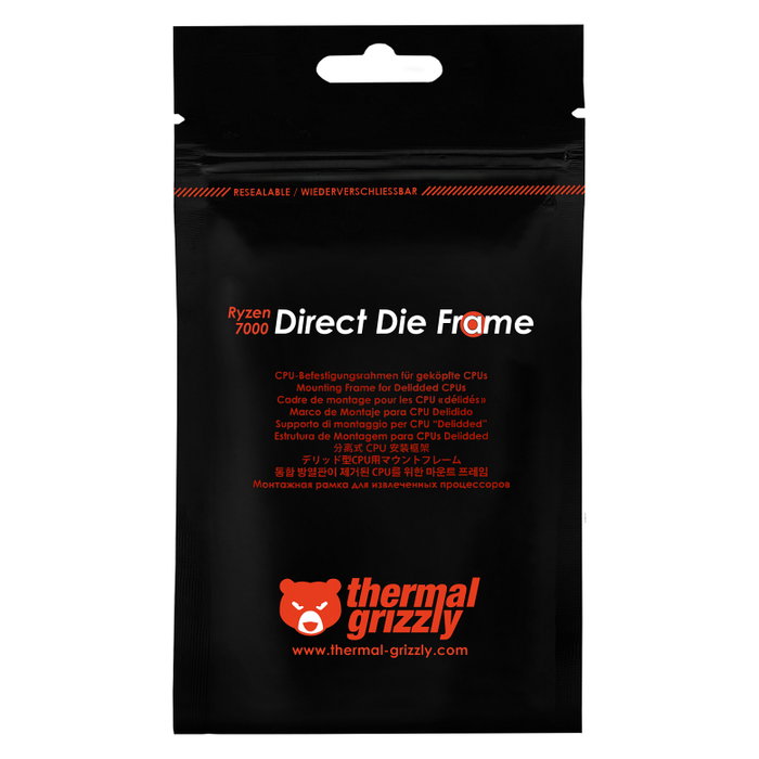 Thermal Grizzly Ryzen 7000 Direct Die Frame para AMD AM5, Negro Thermal Grizzly Ryzen 7000 Direct Die Frame para AMD AM5, Negro