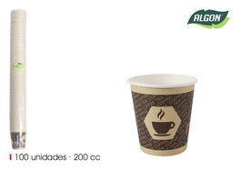 Algon Set de 12 Vasos de Cartón para Café 200cc