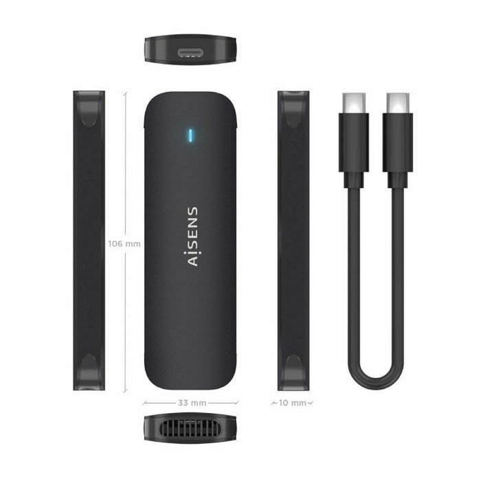 Aisens Caja Externa M.2 NVMe ASM2-024B USB 3.2 Gen2 Negra