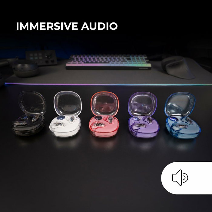 Mars Gaming MHIB2P Auriculares Gaming Bluetooth Semitransparentes Rosa Mars Gaming MHIB2P Auriculares Gaming Bluetooth Semitransparentes Rosa