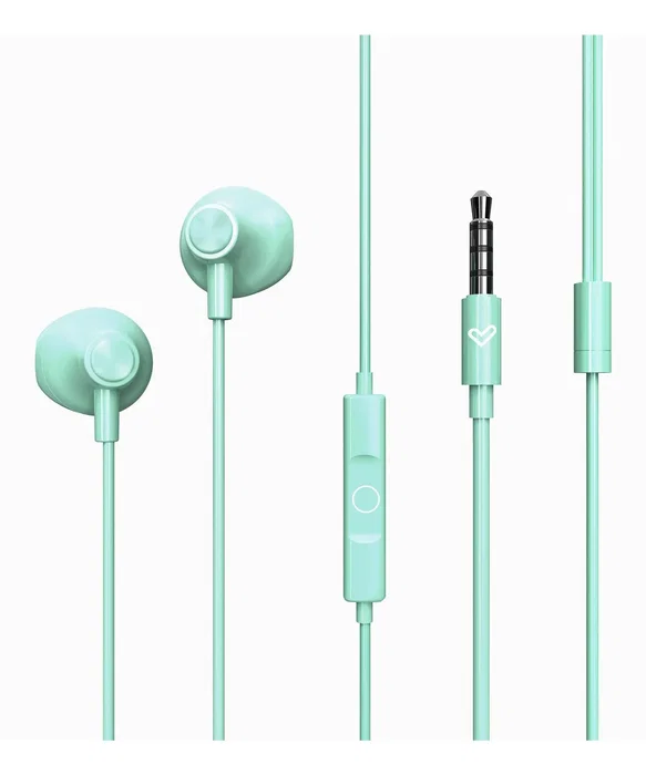 Energy Sistem EasyPods Auriculares Intraurales Con Cable con Micrófono y Asistente de Voz para Música y Llamadas, Color Menta