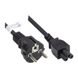 GoodConnections Cable de alimentación Alcasa P0005-S018 con conector E+F y C5, negro, 1,8 m