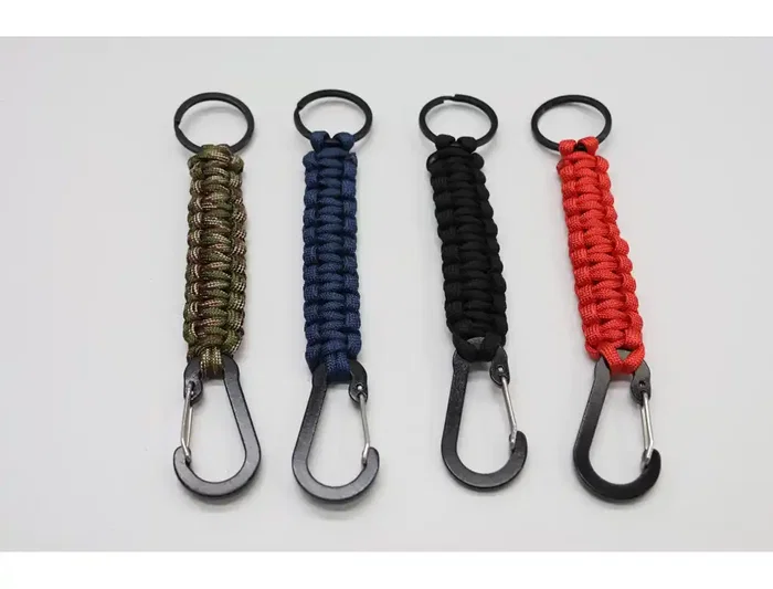 Imaginovo Mosquetón de Aluminio con Llavero Decorativo 57 mm - 60 mm, Colores Surtidos