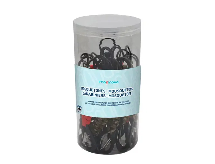 Imaginovo Mosquetón de Aluminio con Llavero Decorativo 57 mm - 60 mm, Colores Surtidos