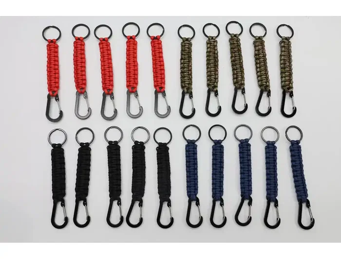 Imaginovo Mosquetón de Aluminio con Llavero Decorativo 57 mm - 60 mm, Colores Surtidos