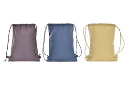 DKD Home Decor Bolsa Urban Lienzo Algodon Azul Amarillo Coral 1 x 36 x 28 cm (12 Unidades)