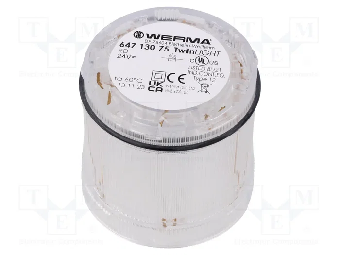 WERMA Señalizador luminoso LED rojo 24VDC KombiSIGN 72 WERMA Señalizador luminoso LED rojo 24VDC KombiSIGN 72