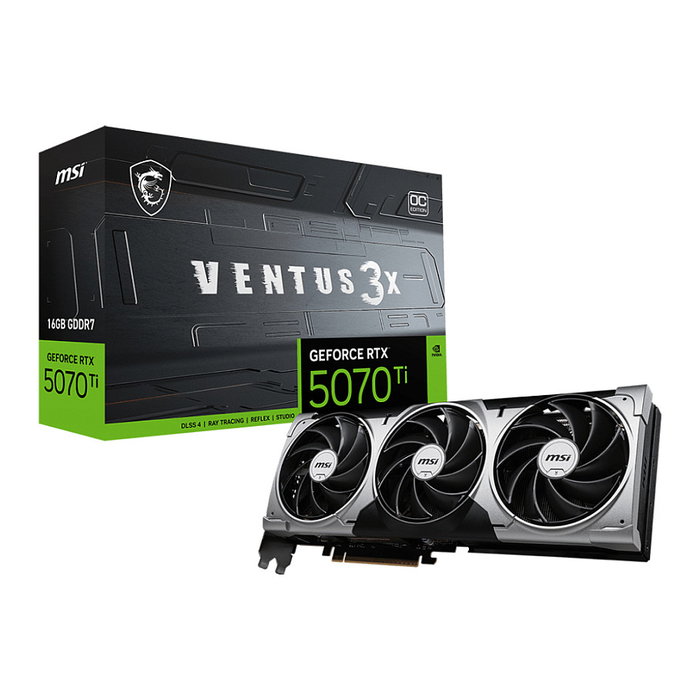 MSI GeForce RTX 5070 Ti VENTUS 3X OC 16GB GDDR7 256-bit Tarjeta Gráfica con 3 Ventiladores, PCIe 5.0, Overclocked MSI GeForce RTX 5070 Ti VENTUS 3X OC 16GB GDDR7 256-bit Tarjeta Gráfica con 3 Ventiladores, PCIe 5.0, Overclocked