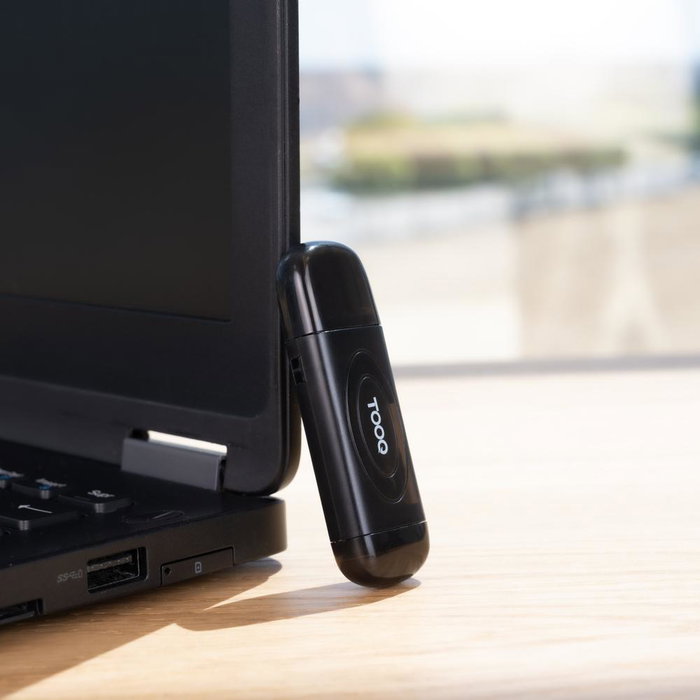 Tooq Lector Tarjetas USB-A 3.0 SD/TF Negro, Transferencia Rápida de Datos 5 Gbps, Compacto y Plug & Play