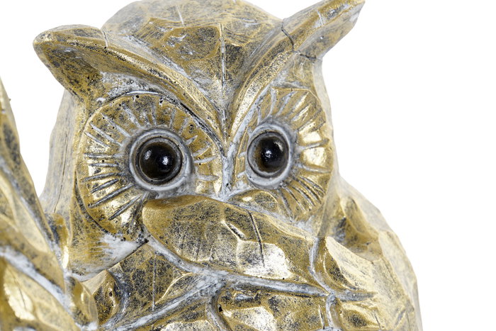 DKD Home Decor Figura de Búho en Resina Dorado